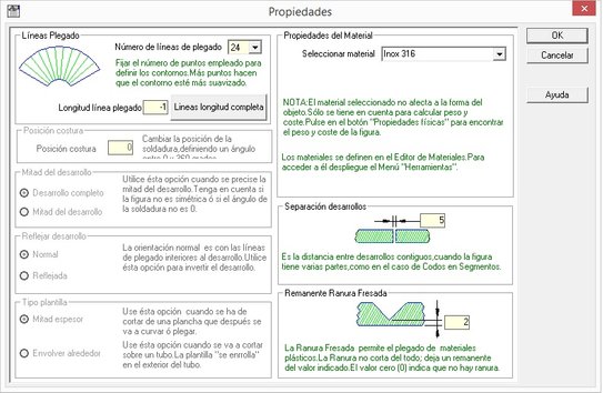 Propiedades del trazado. Lineas de plegado Propiedades del trazado. Lineas de plegado